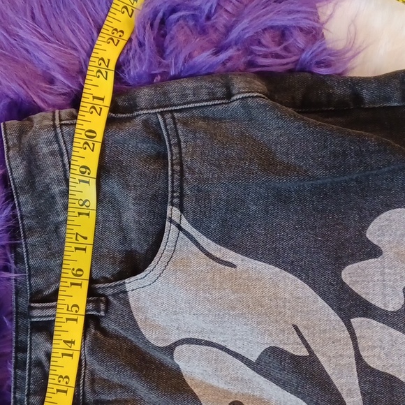 DOLLSKILL TRICKZ N TREATZ XXL WIDE LEG HIGH WAISTED PANTS SKELETON BONES GREY - Picture 6 of 14